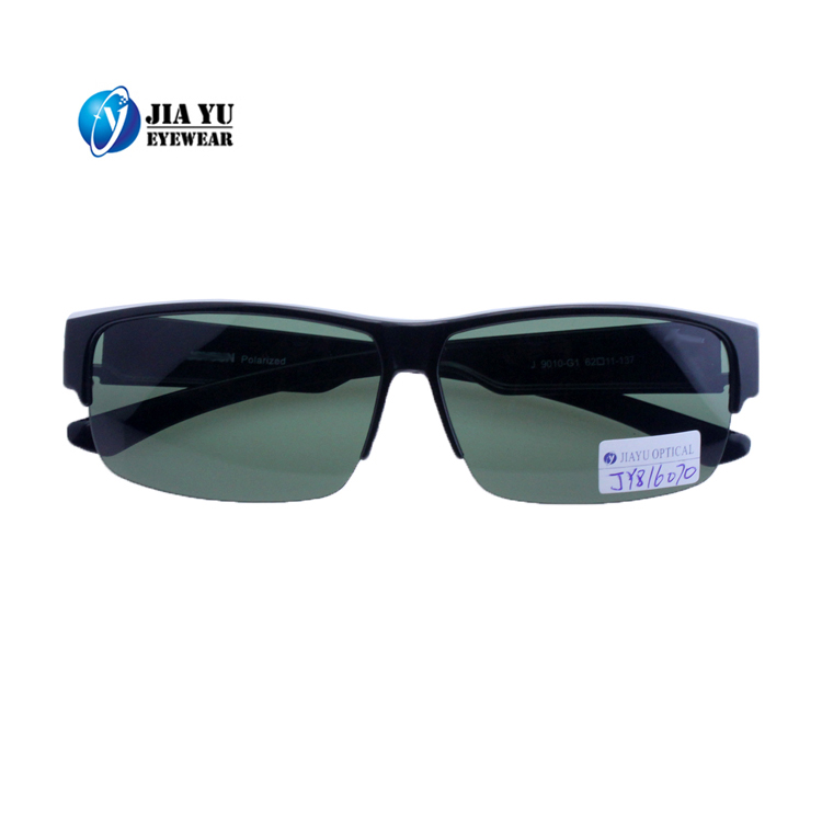 High Quality Half Rim Green Polarized Lens Fit Over Prescription Glasses Jiayu 